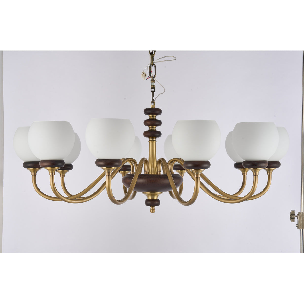 Supplier real photograph of the Ravenelle ten-light chandelier complete front view