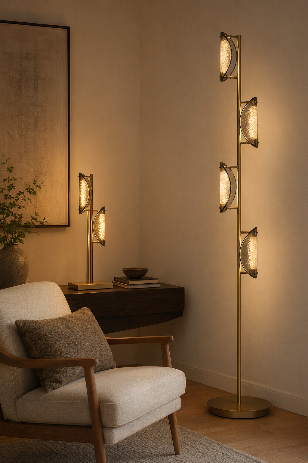Modern Smoked Glass Brass Table and Floor Lamp - 05 05-reading-corner-floor-lamp