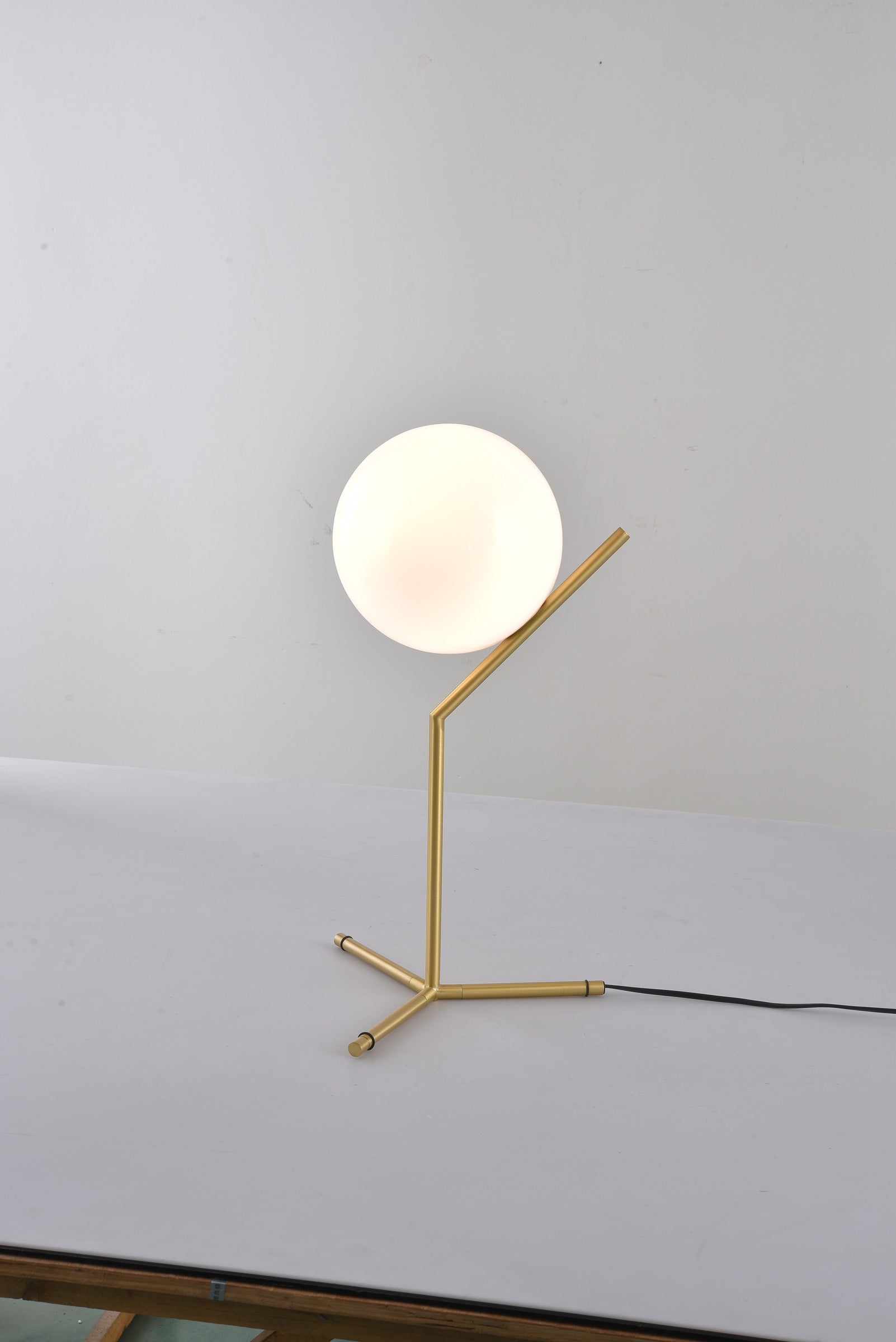 Modern C-Shaped Copper Globe Table Lamp - 16 05-real-copper-globe-table-lamp-lit.jpg