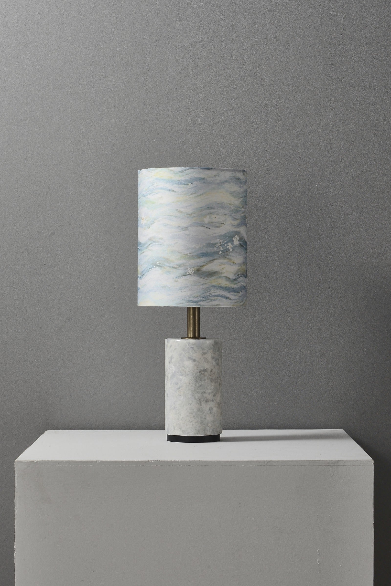 Modern Natural Stone Fabric Shade Table Lamp - 05 05-real-detail-1
