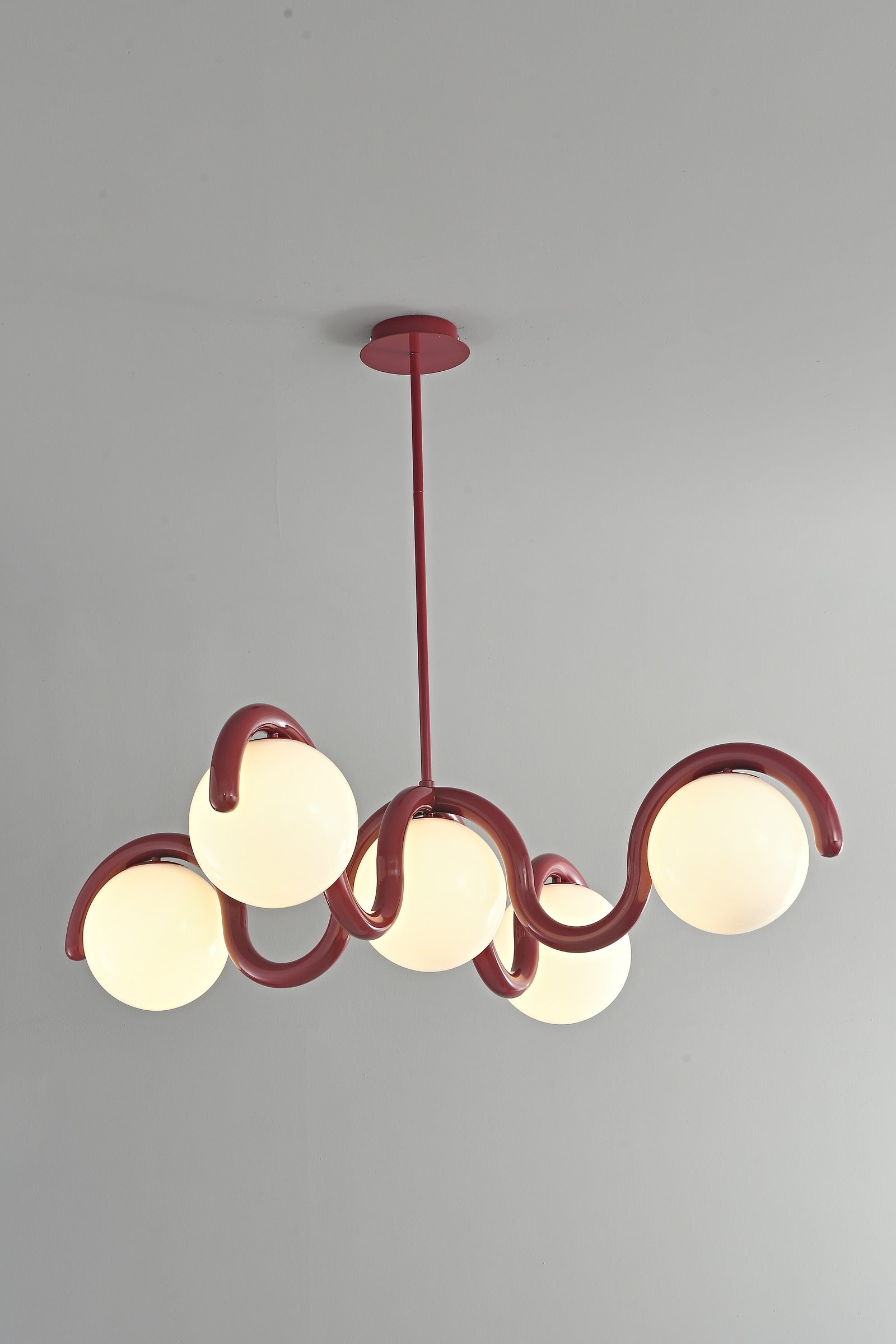 Modern Curved Globe Pendant Chandelier - 16 05-real-detail-2