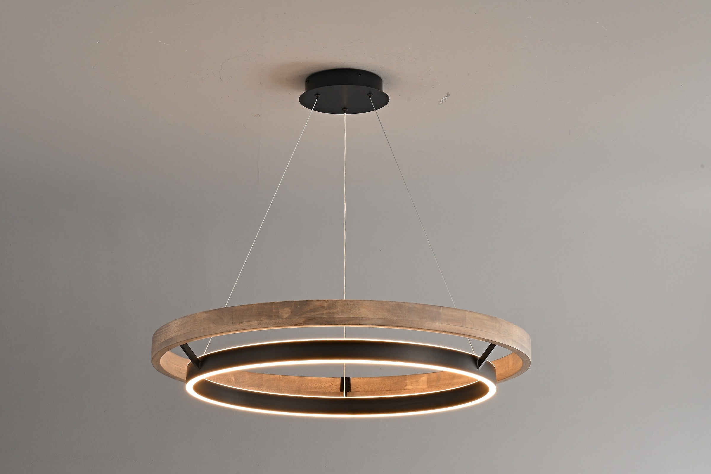 Modern Wood Ring LED Pendant Chandelier - 16 05-real-detail-2