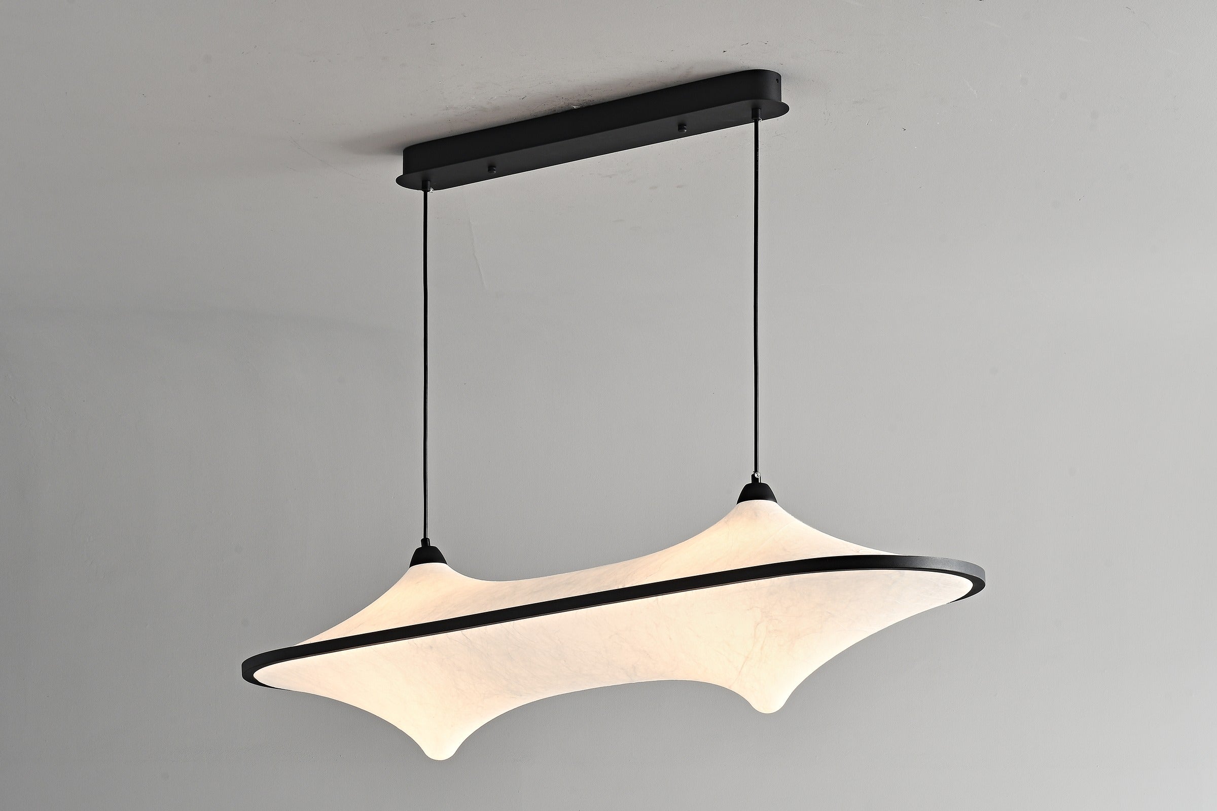 Sculptural Fabric Linear LED Pendant Light - 16 05-real-detail-2