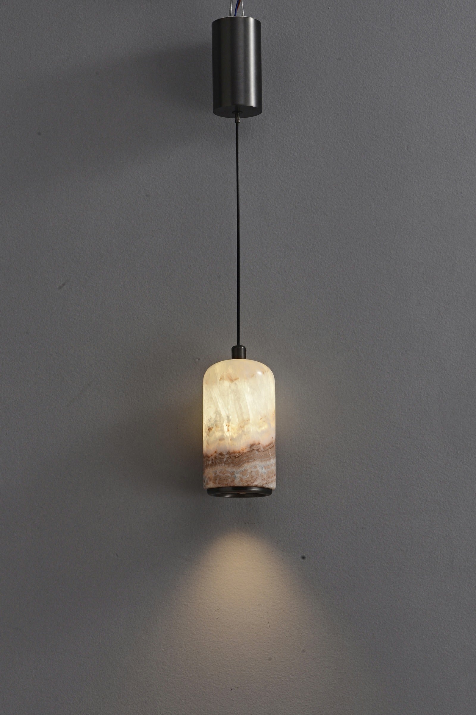Modern Colorful Stone Cylinder Pendant Light - 05 05-real-detail-2