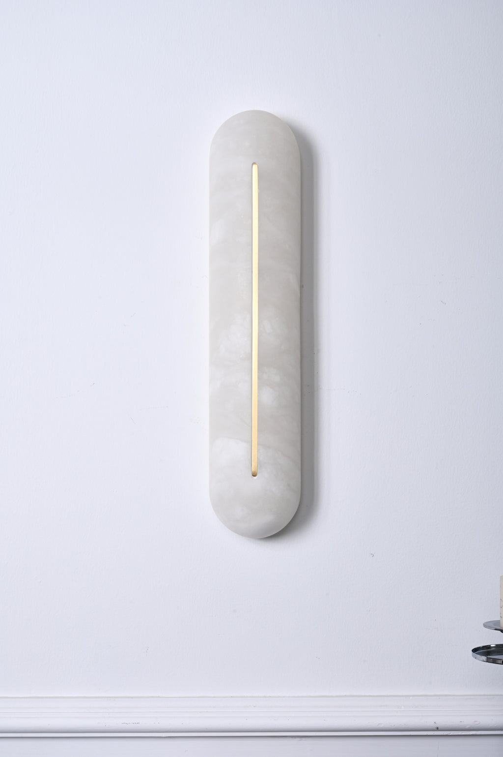 Modern Snowflake Alabaster Oval Wall Sconce - 05 05-real-front
