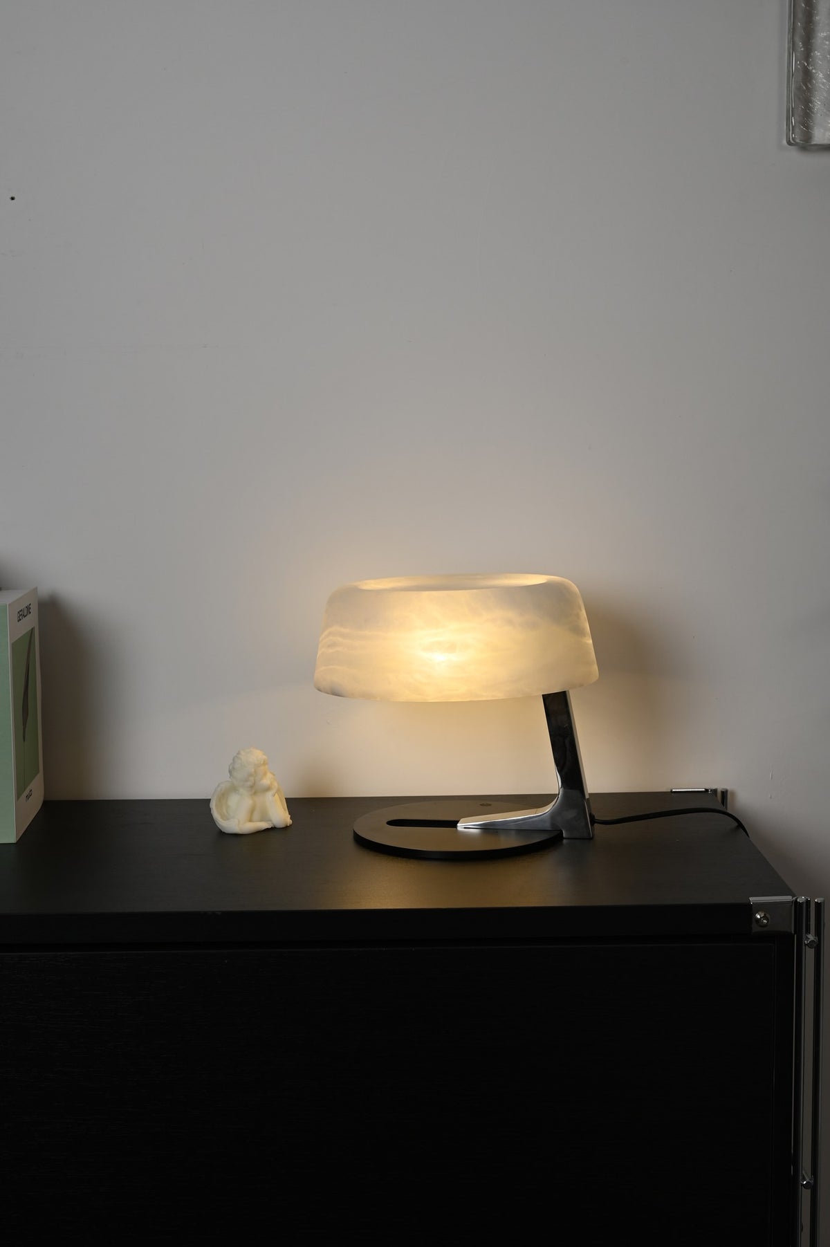 Modern Alabaster Table Lamp in Black and Chrome - 05 05-real-shot-alabaster-table-lamp-front