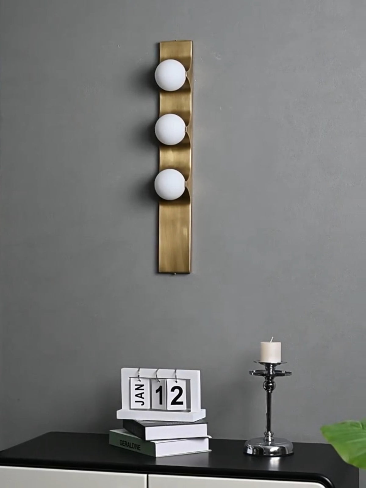 Modern Bronze Glass Globe Linear Wall Sconce - 05 05-real-shot-bronze-glass-globe-linear-wall-sconce-front