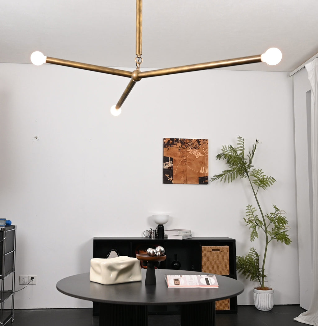 Modern Brass Branch Chandelier with Suede Accents - 05 05-real-shot-copper-suede-branch-chandelier-room