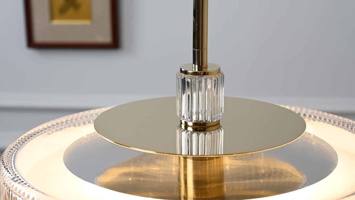 Modern Crystal Glass Drum Pendant Light - 05 05-real-shot-crystal-glass-drum-pendant-front
