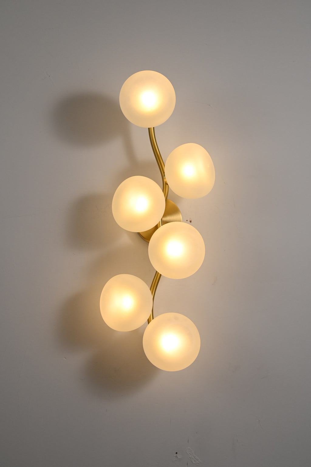 Modern Glass Globe Branch Wall Sconce in Natural Brass - 05 05-real-shot-glass-globe-wall-sconce-front
