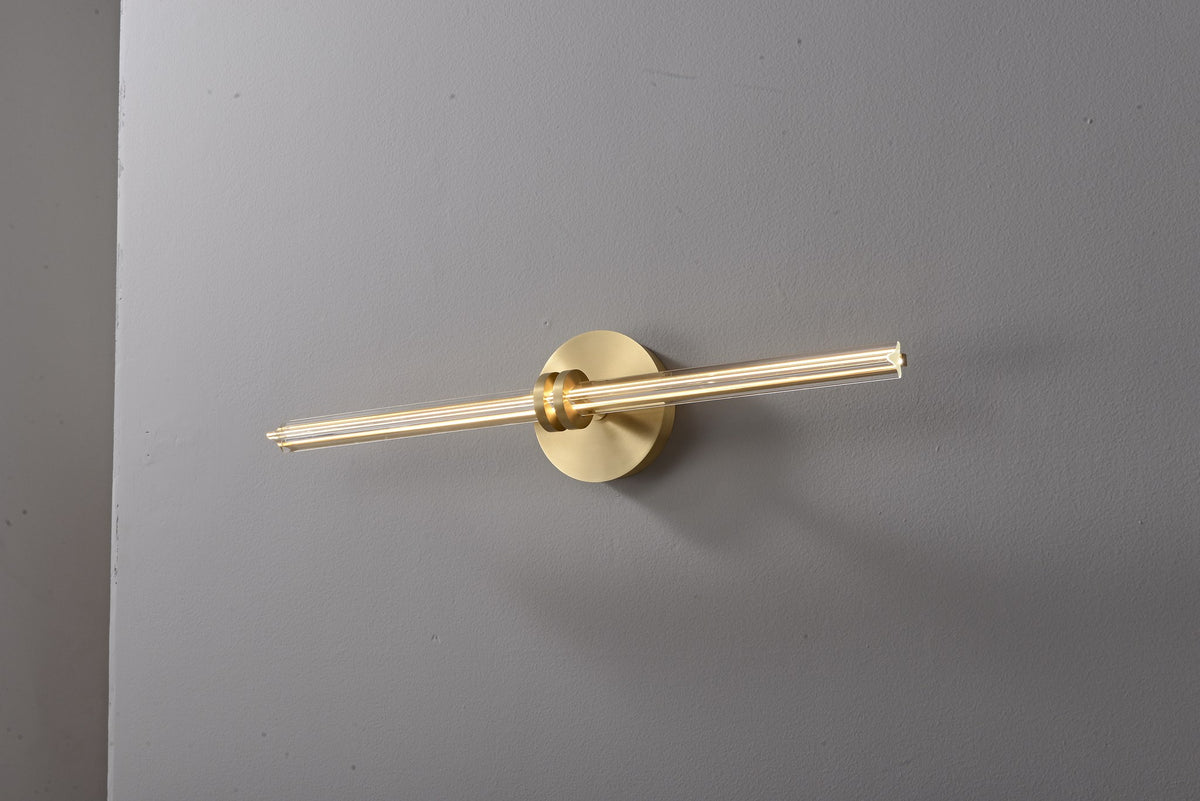 Modern Crystal Glass Linear Wall Sconce in Natural Brass - 05 05-real-shot-linear-wall-sconce-front