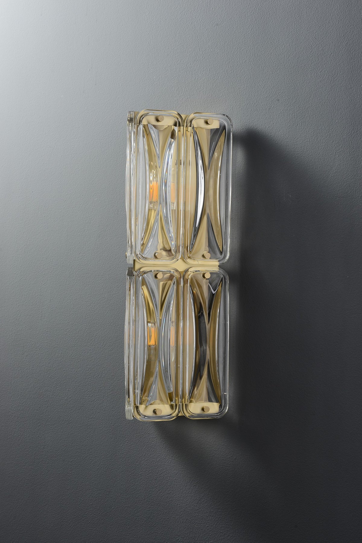Modern Crystal Glass Wall Sconce - 05 05-real-shot-long-crystal-glass-wall-sconce-lit