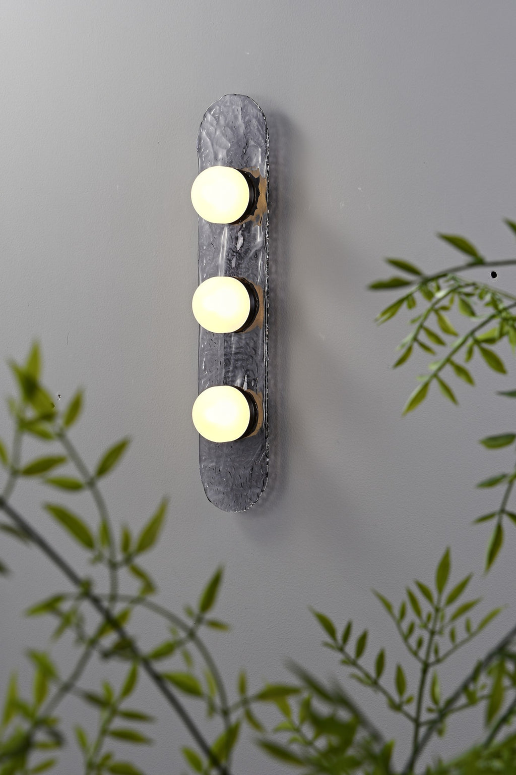 Modern Smoky Glass Linear Wall Sconce - 05 05-real-shot-smoky-glass-linear-wall-sconce-three-light