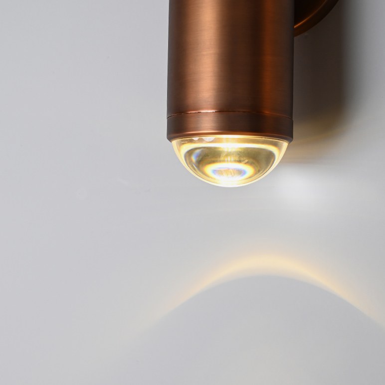 Modern Crystal Glass Cylinder Wall Sconce in Vintage Bronze - 05 05-real-shot-vintage-bronze-crystal-wall-sconce-detail