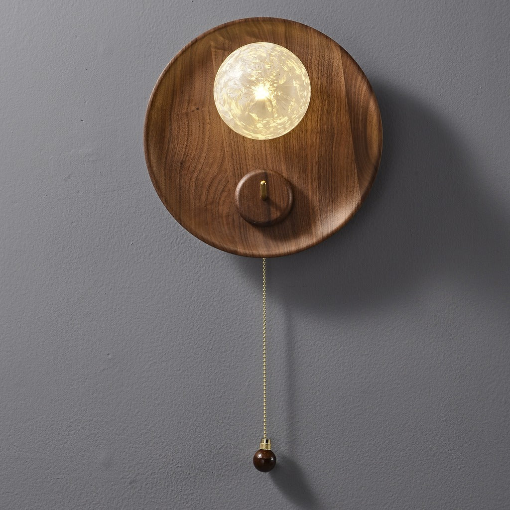 Modern Wood Disc Wall Sconce - 09 05-real-square-12-12-156