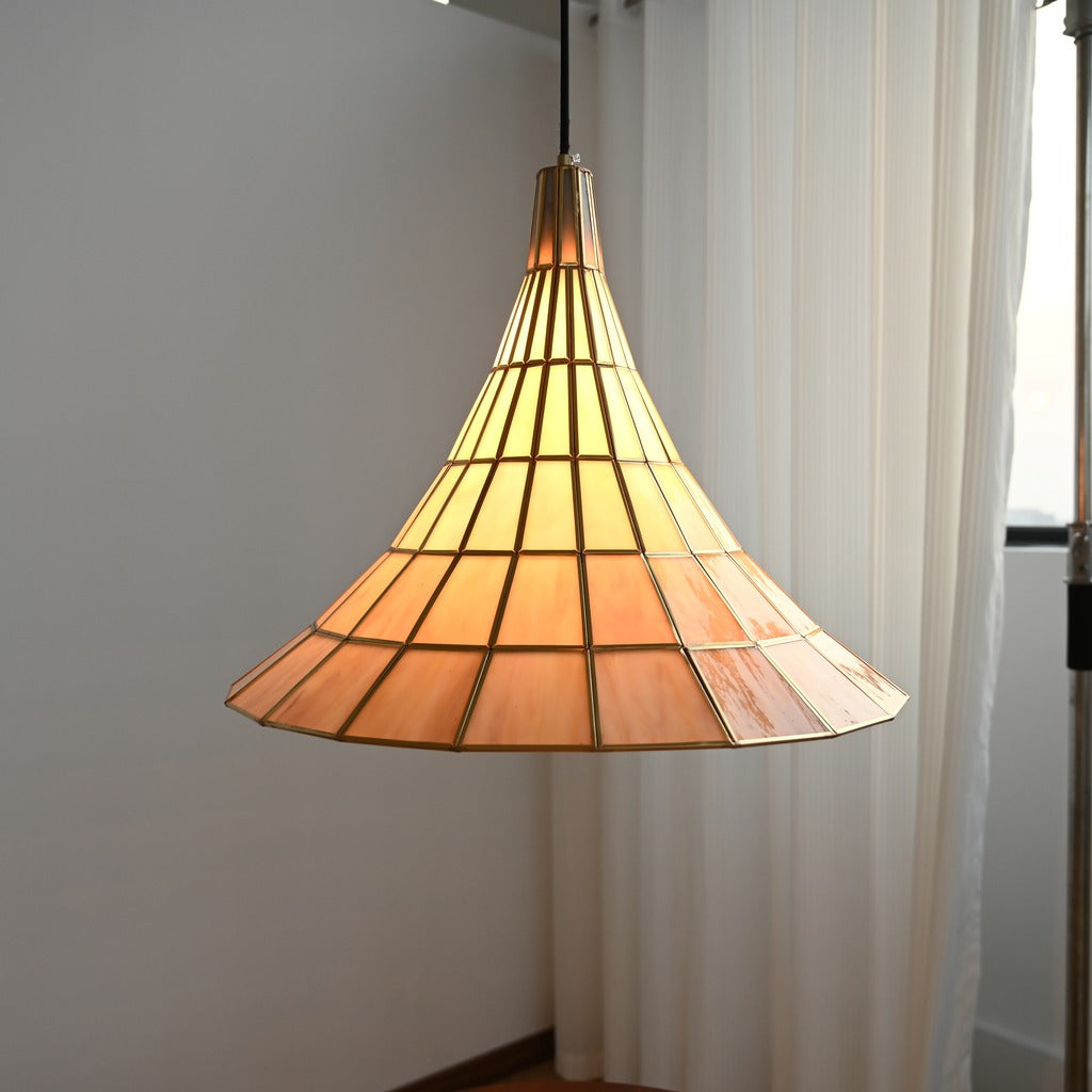 Modern Amber Shell Cone Pendant Light - 20 05-real-square-DSC-7942