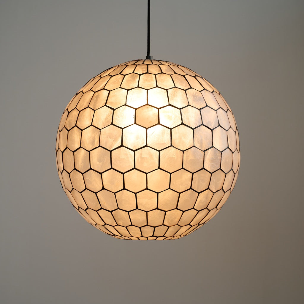 Modern Capiz Honeycomb Globe Pendant Light - 21 05-real-square-DSC-8288