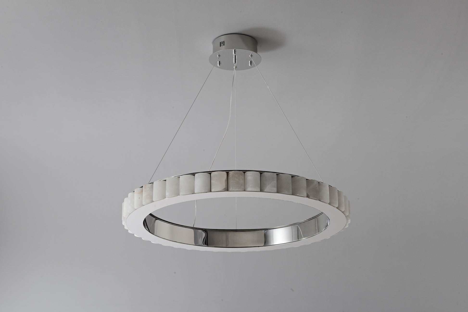 Modern Alabaster Ring LED Pendant Chandelier - 16 05-real-unlit-chrome-alabaster-ring-pendant