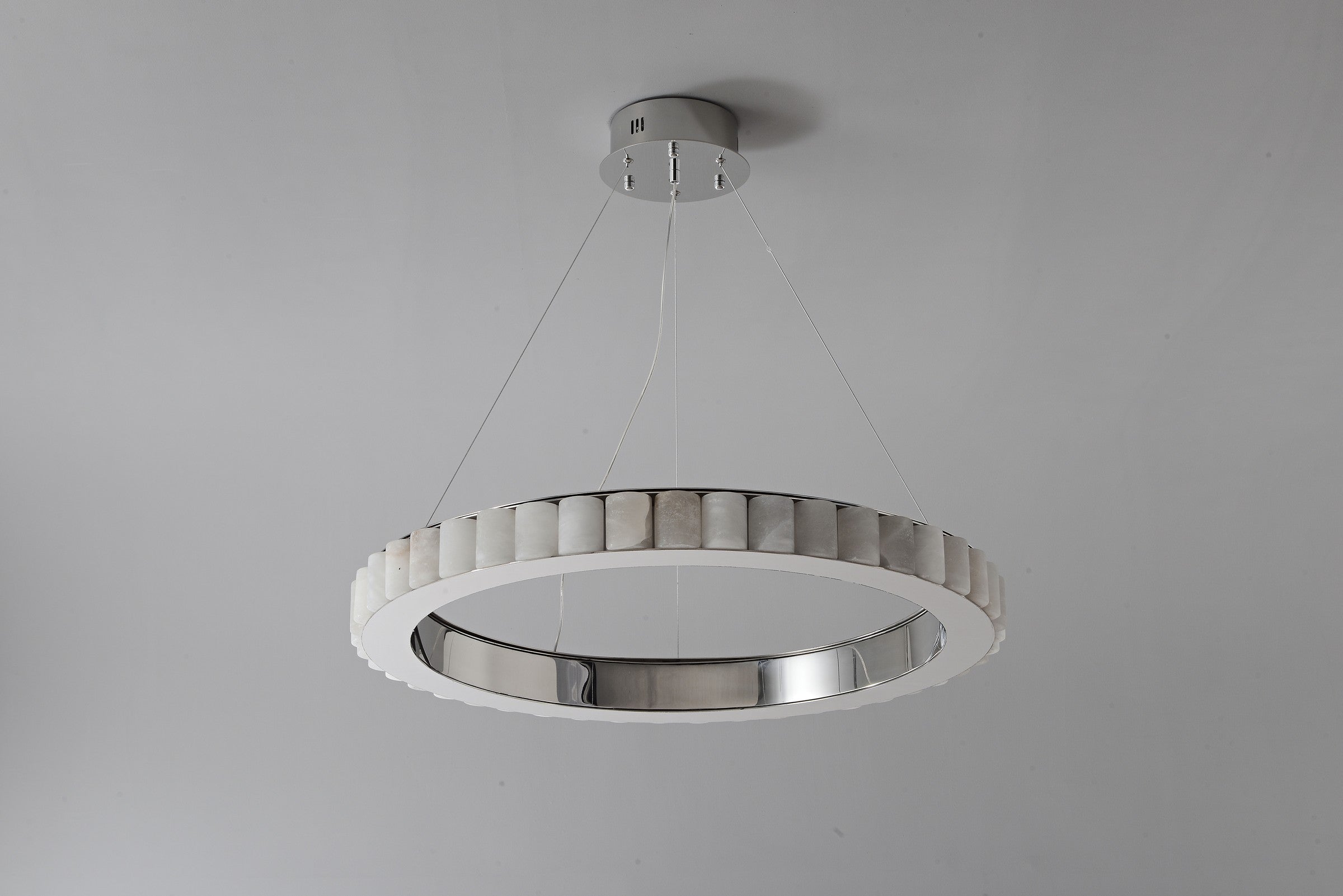 Modern Alabaster Ring LED Pendant Chandelier - 16 05-real-unlit-chrome-alabaster-ring-pendant