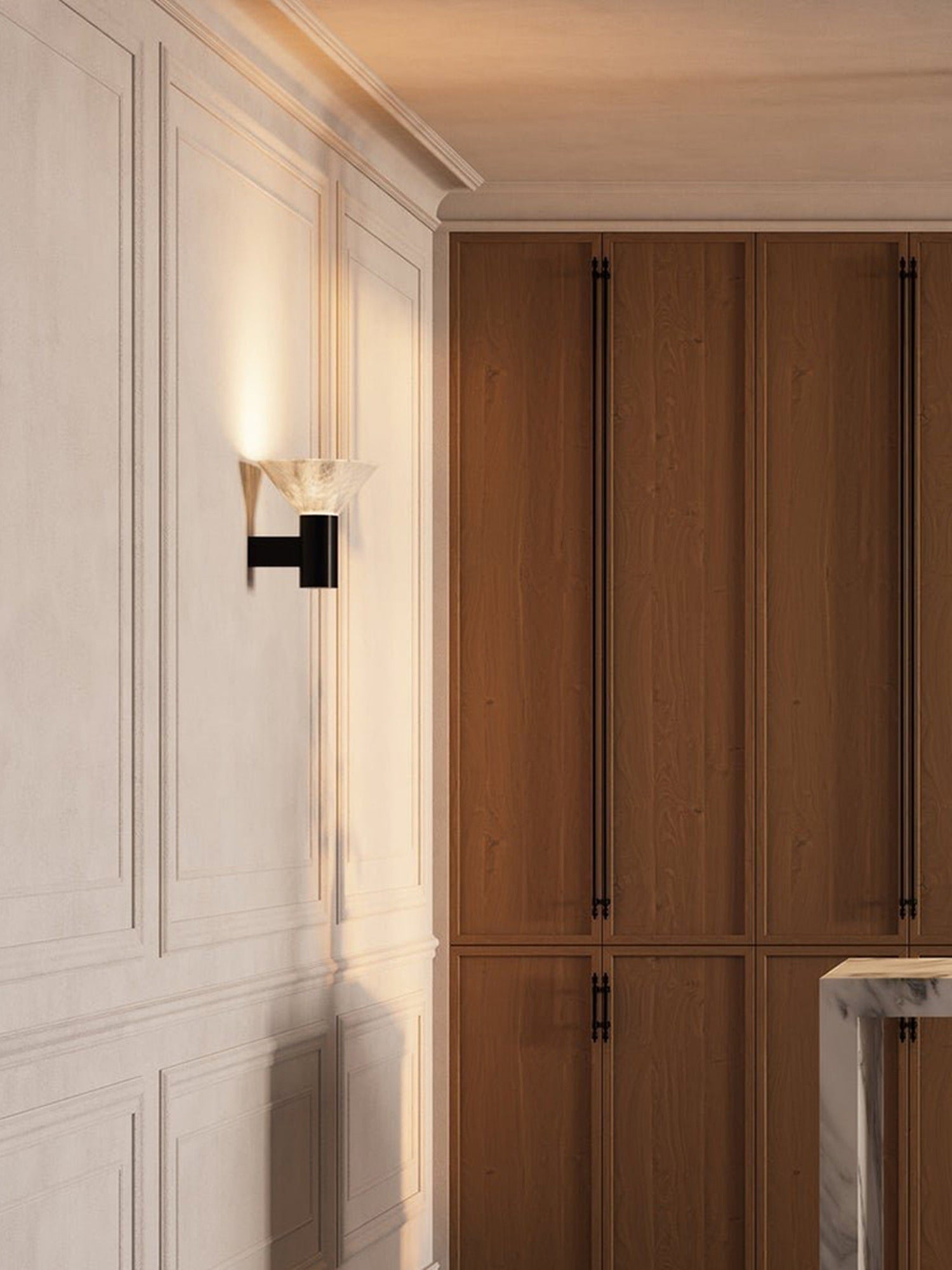 Modern Snowflake Alabaster Cup Wall Sconce - 05 room scene 4