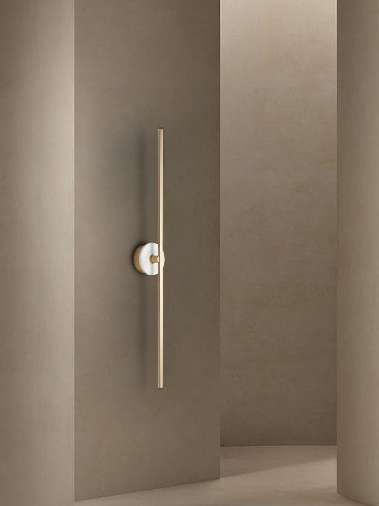Modern Stone Disc Linear Wall Sconce in Natural Brass - 05 05-scene-architectural