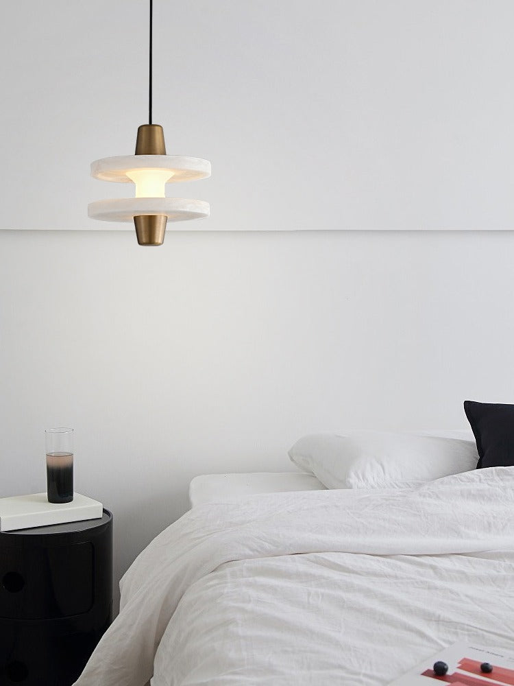 Modern Alabaster Disc Pendant Light - 05 05-scene-bedroom-side