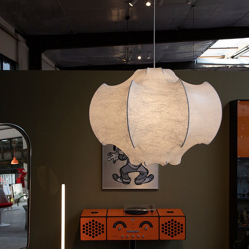 Handmade Mulberry Silk Pendant Light in White - 05 05-scene-handmade-silk-pendant-lounge