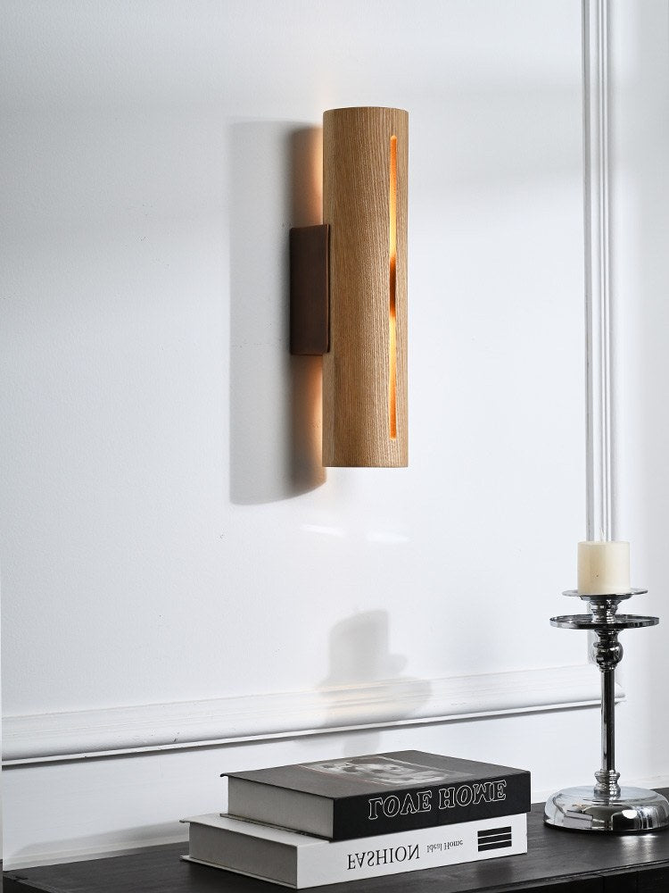 Modern Solid Wood LED Wall Sconce - 05 05-scene-solid-wood-led-wall-sconce-wall-detail