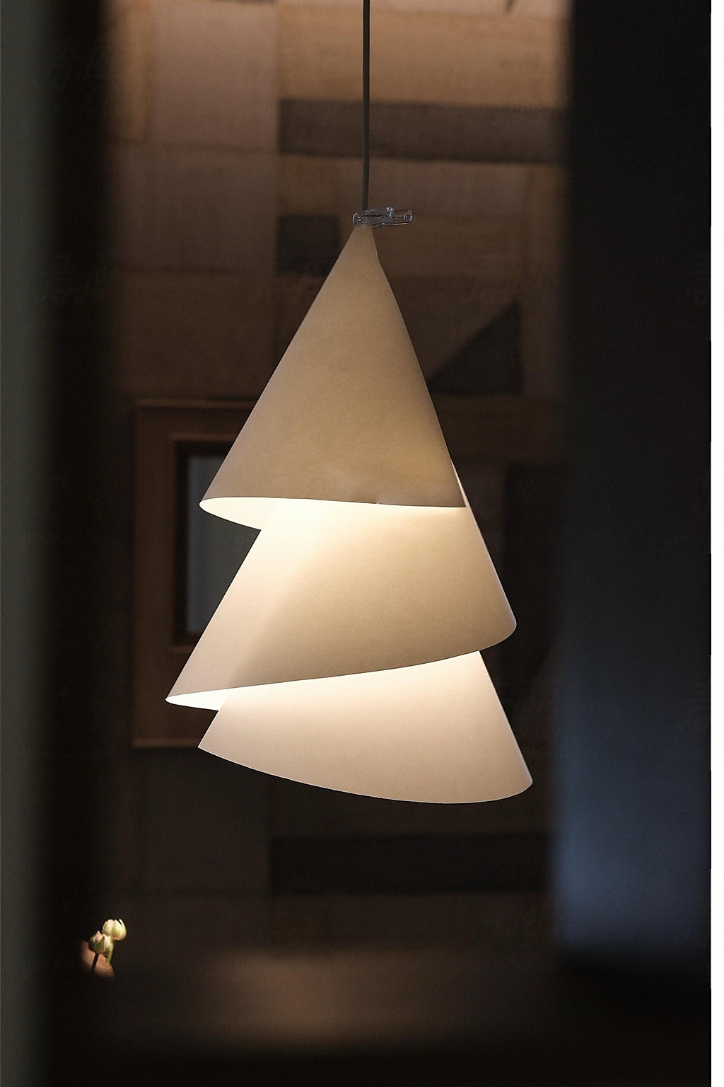 Willydilly Spiral Pendant Light installed scene 05 source display night close