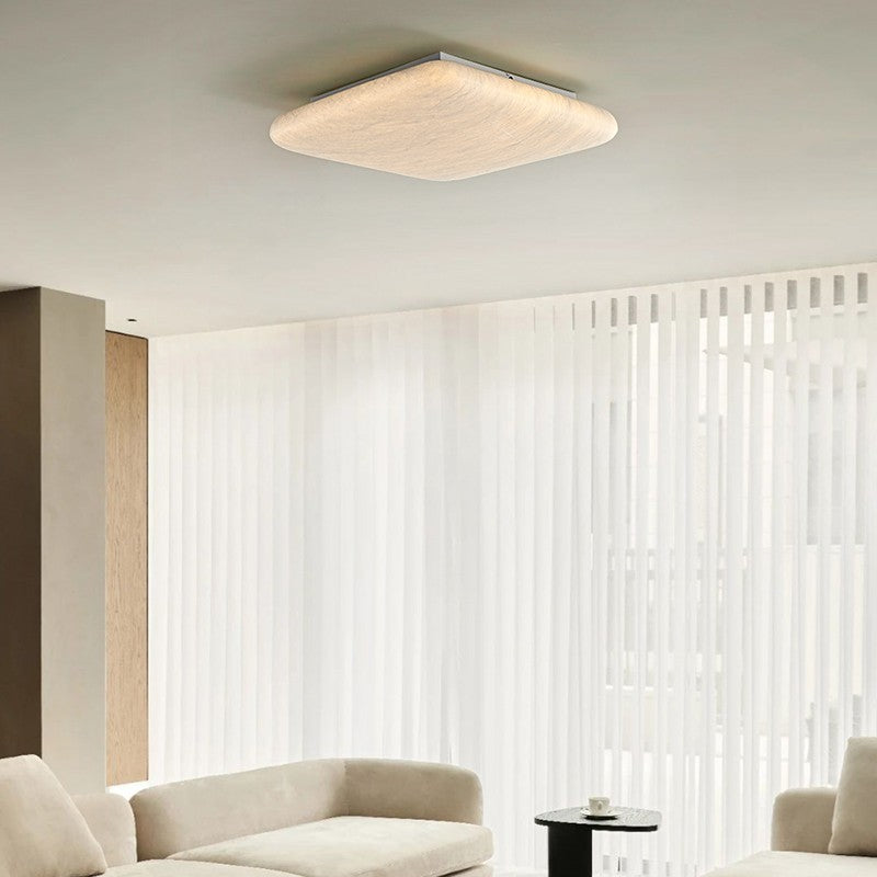 Modern Mulberry Silk Ceiling Light in White - 05 05-square-scene-lounge