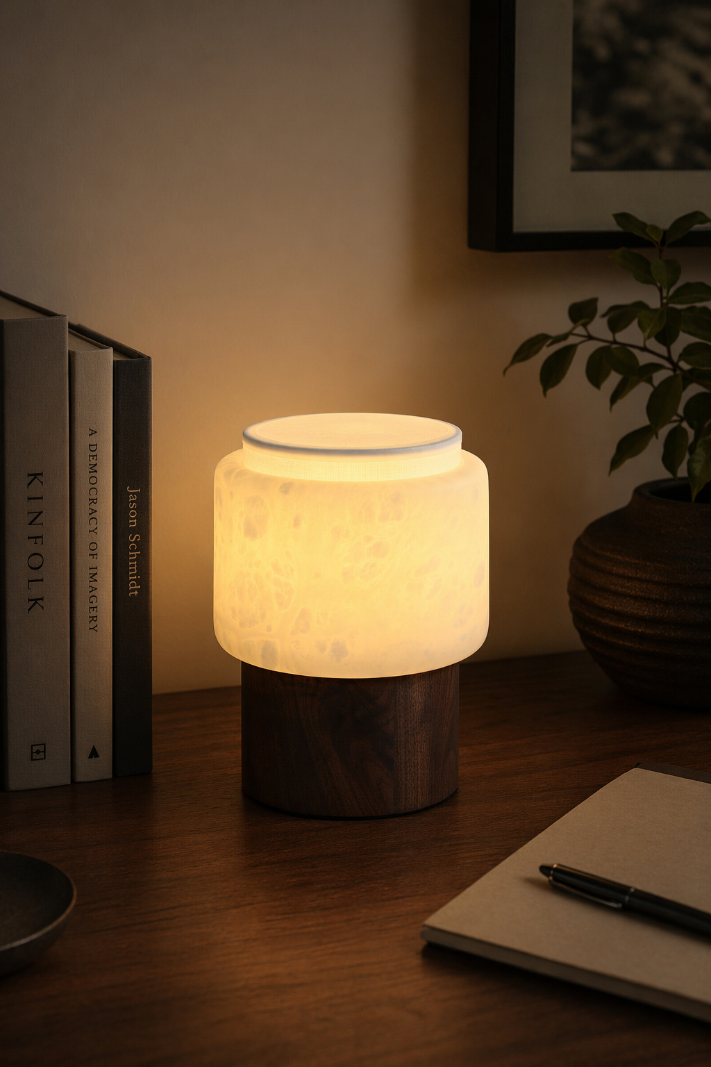 Modern Alabaster Wood Cylinder Table Lamp - 05 05-study-desk-table-lamp