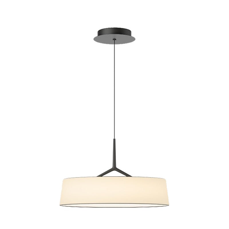 Modern Fabric Drum LED Pendant Light - 16 05-white-background-black-fabric-drum-pendant