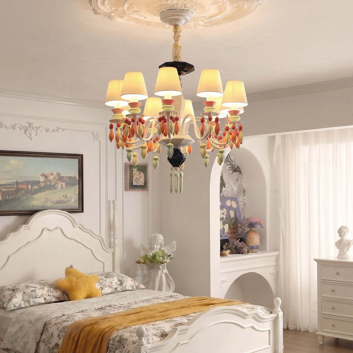 Pastel Ceramic Single-Tier Chandelier - real full product view 1 of 2