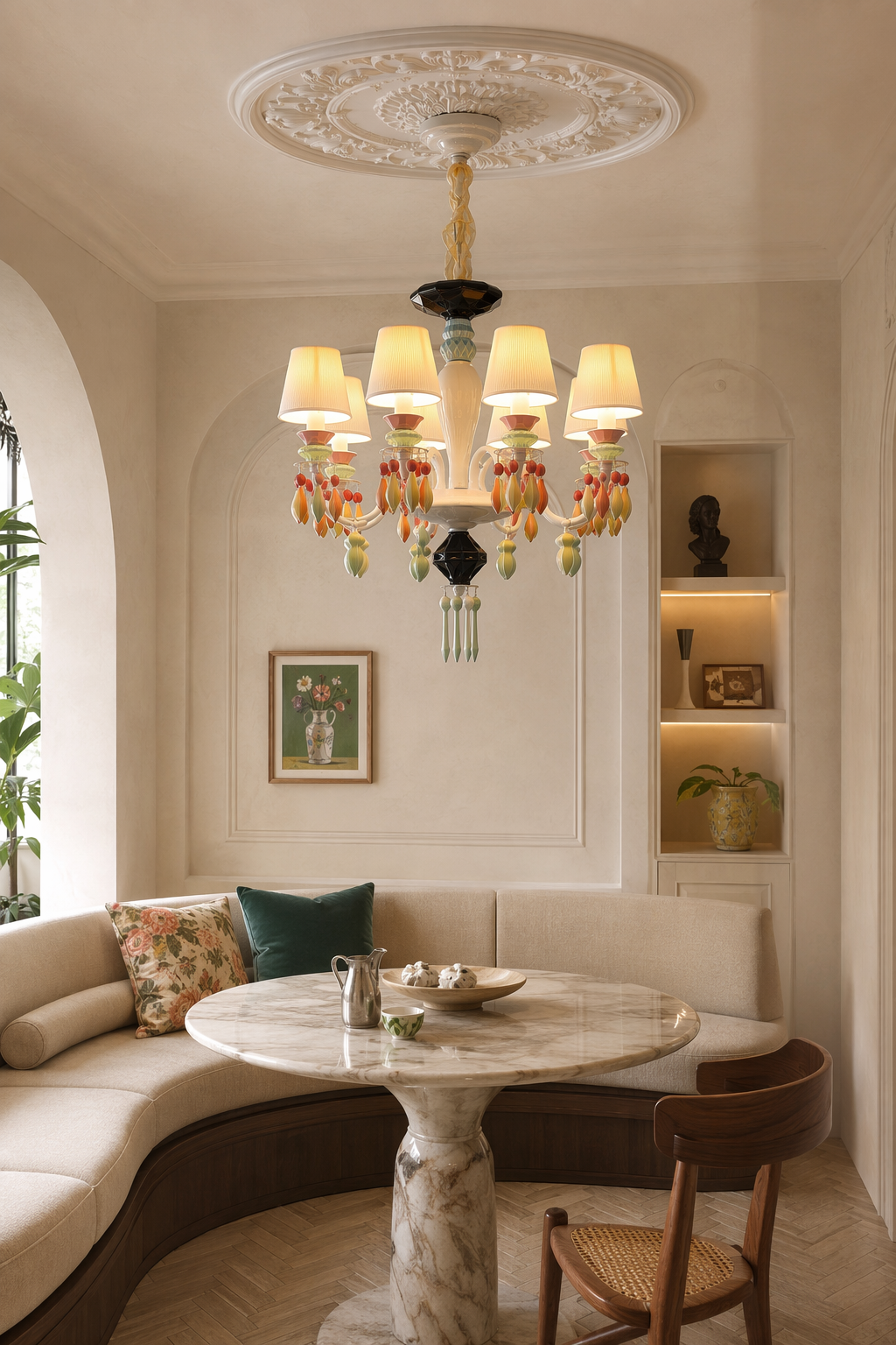 Pastel Ceramic Single-Tier Chandelier breakfast nook
