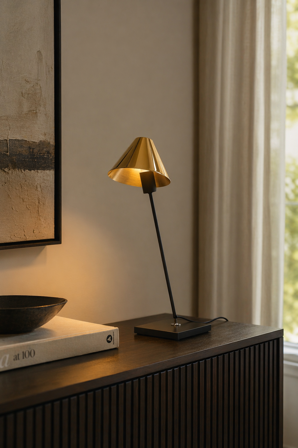 Modern Adjustable Cone Table Lamp - 06 06-console-table-gold
