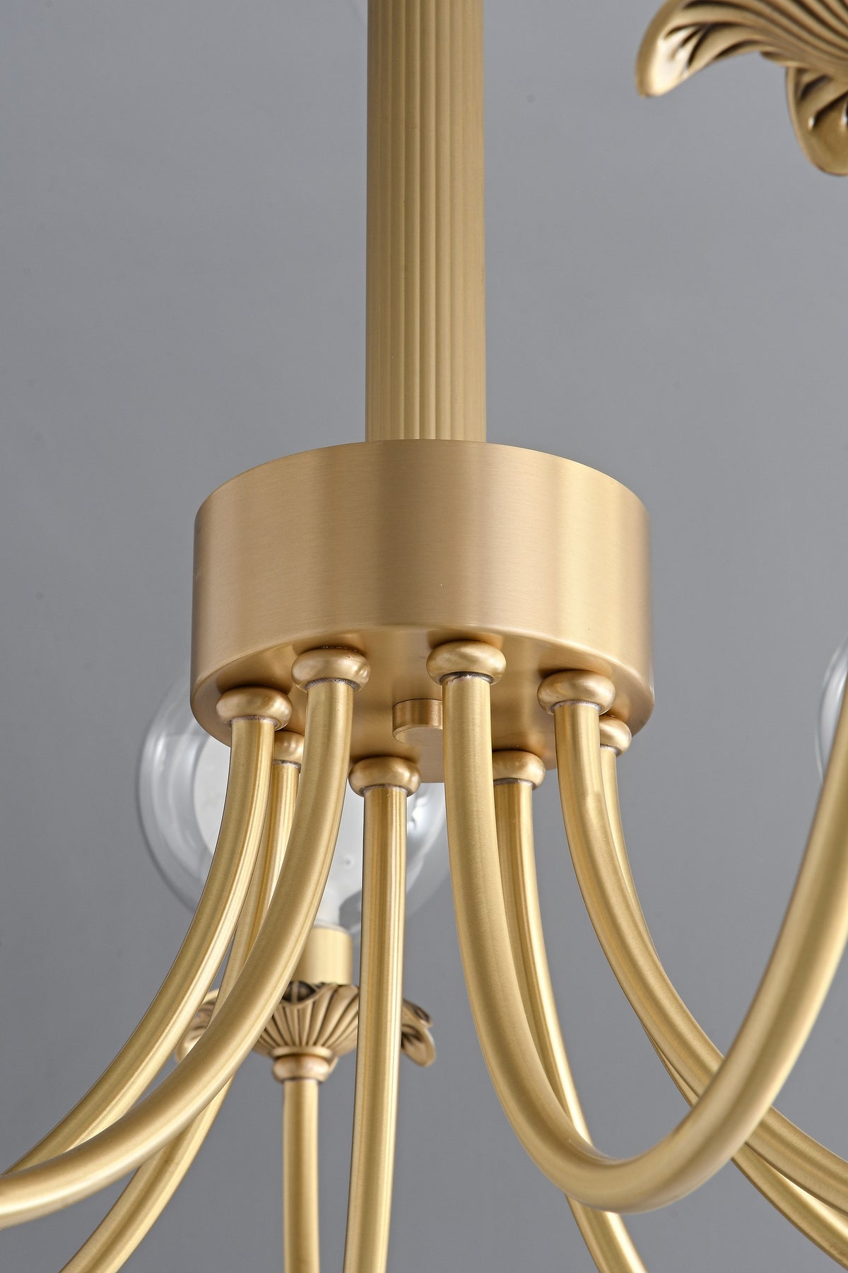 Modern Brass Glass Globe Chandelier - 06 06-detail-brass-glass-globe-chandelier-center