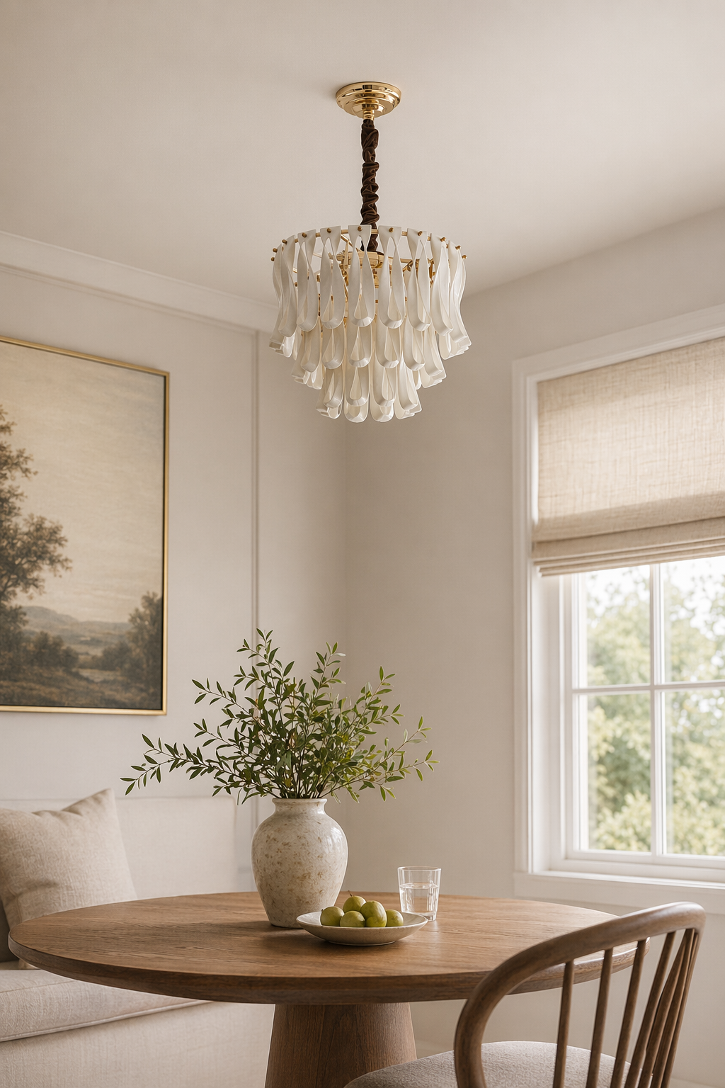 Ivory Ceramic Ribbon Mini Chandelier - 06 06-dining-nook-daylight-off
