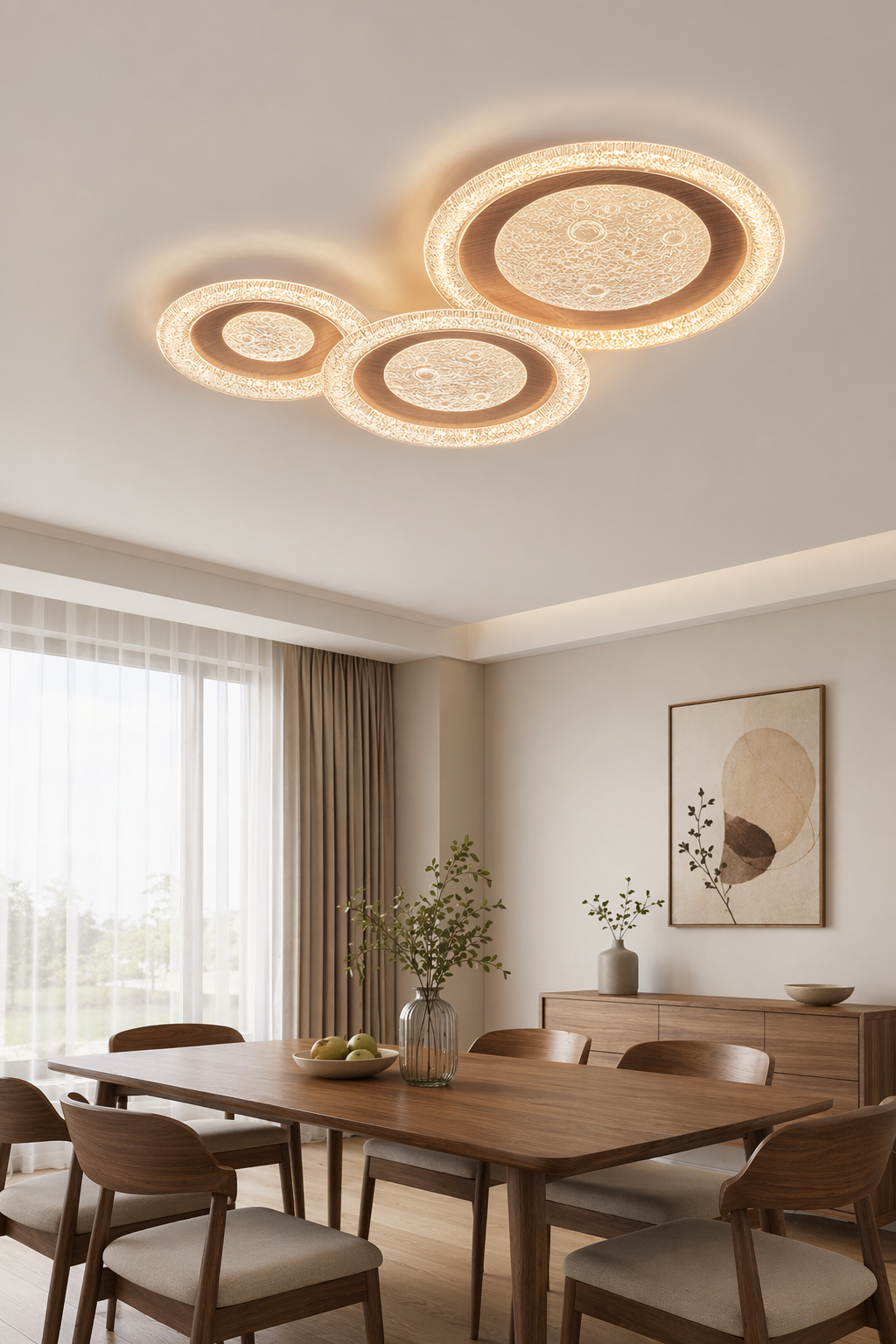 Modern Round LED Ceiling Light - generated workflow 06 06-dining-room-daylight