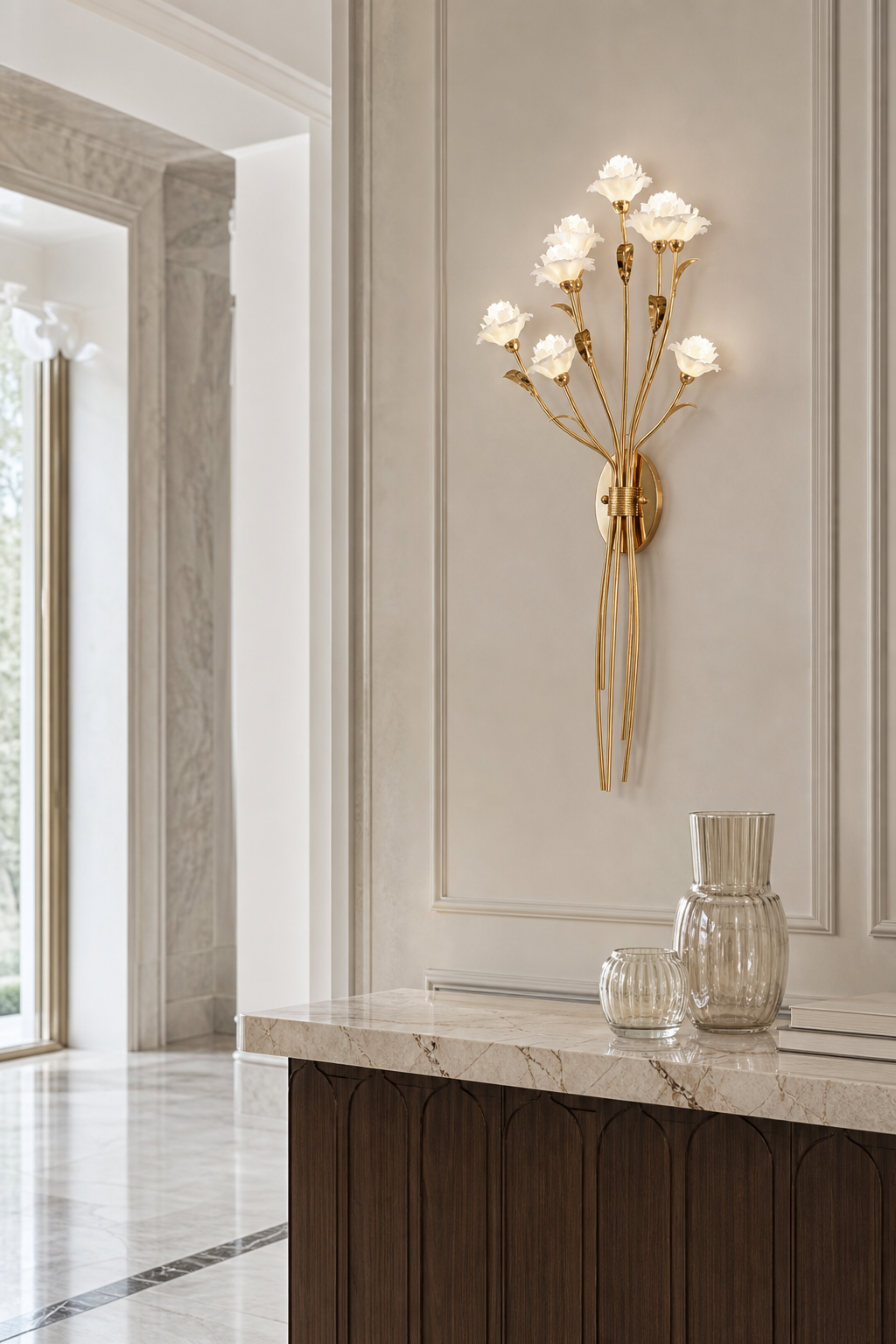 Sylverelle wall sconce – foyer wall daylight