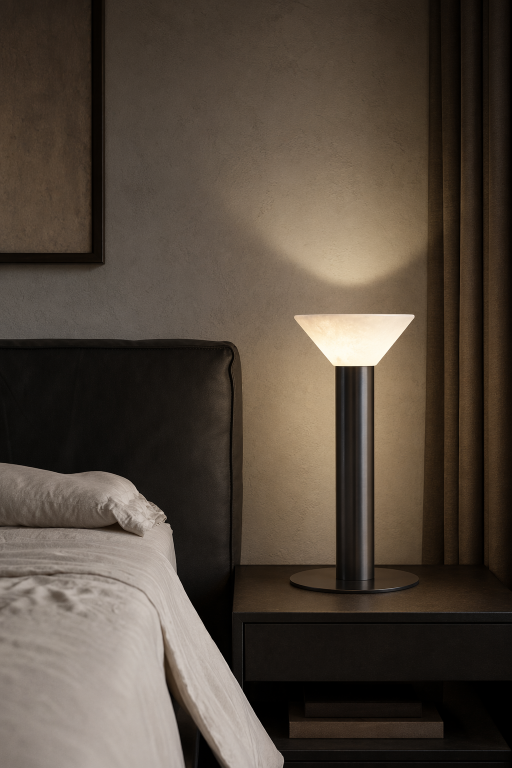Modern Alabaster Bowl LED Table Lamp - 06 06-hotel-room-nightstand
