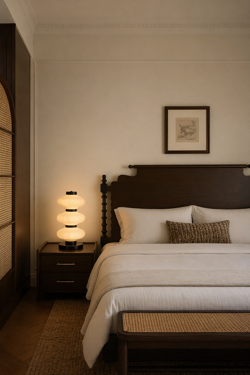 Modern Mulberry Silk Stacked Table Lamp in Matte Black and White - product image 07