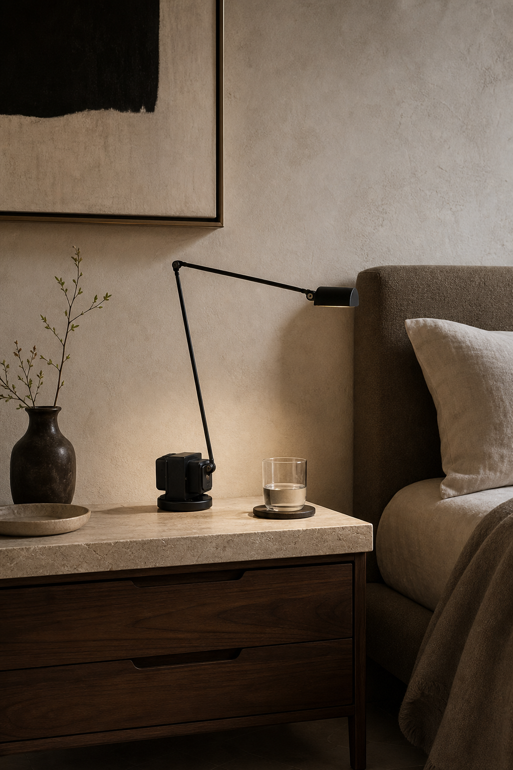 Daphine Adjustable LED Table Lamp black finish hotel room