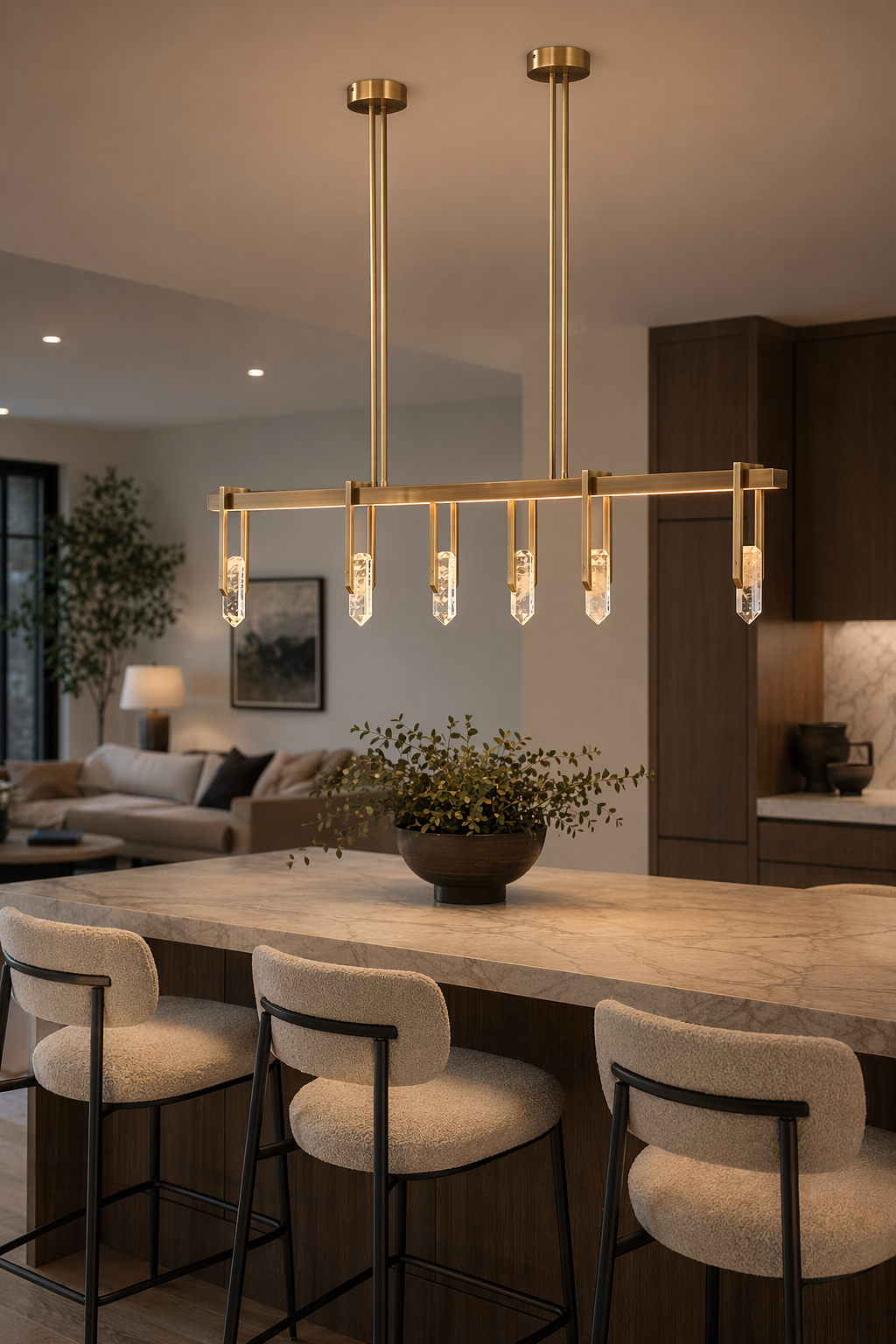 Modern Linear Crystal LED Island Chandelier - generated 06 06-living-dining-open-plan