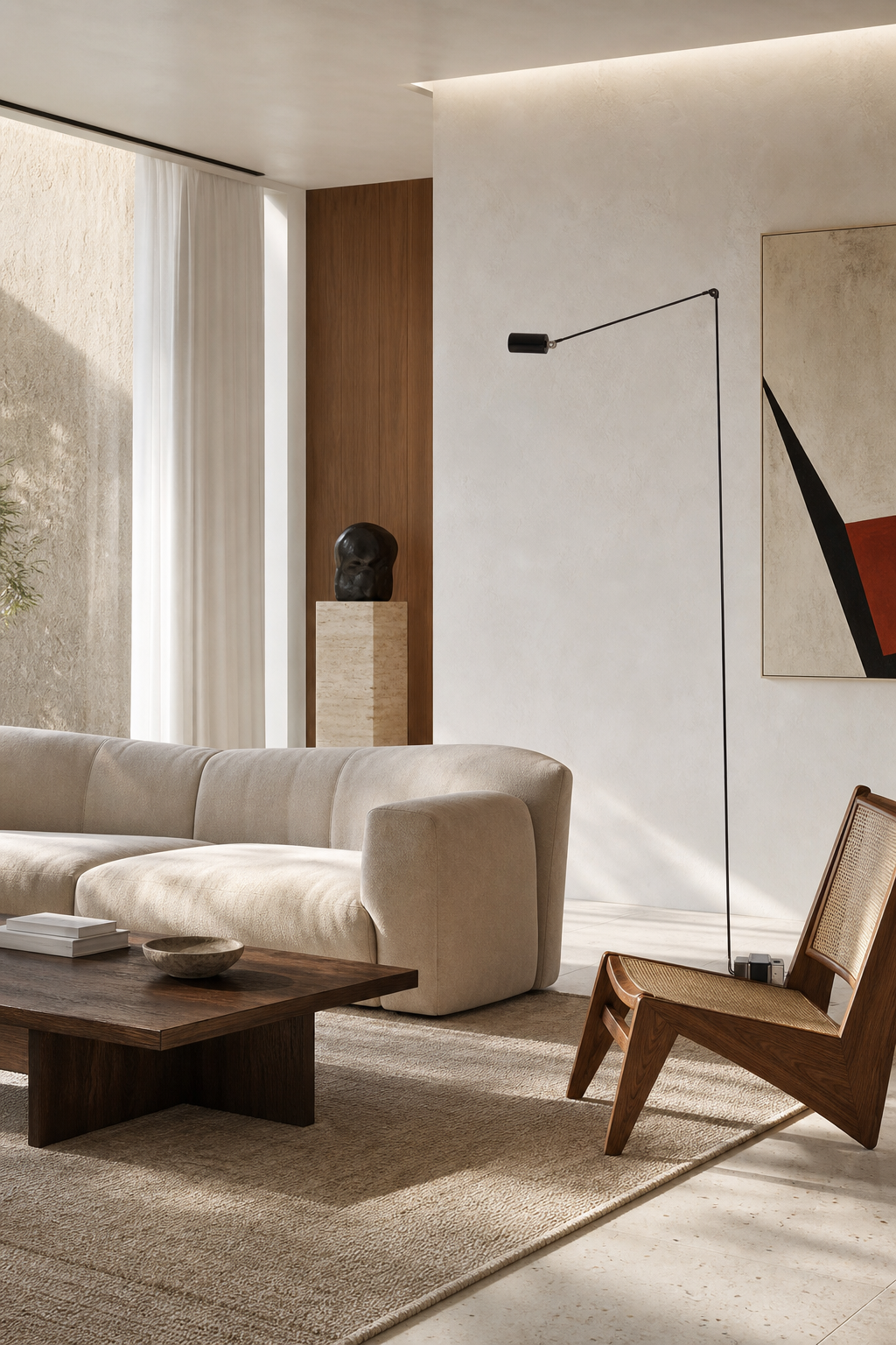 Daphine Adjustable LED Floor Lamp black finish lounge wide