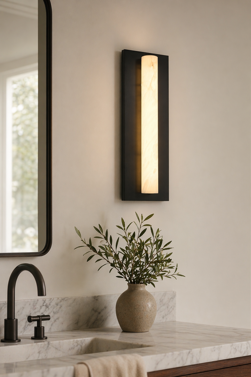 Modern Alabaster Wall Sconce - generated main 06 06-mirror-vanity-wall