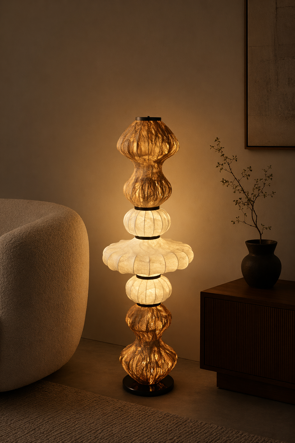 Sculptural Silk Floor Lamp - 03 06-night-mood