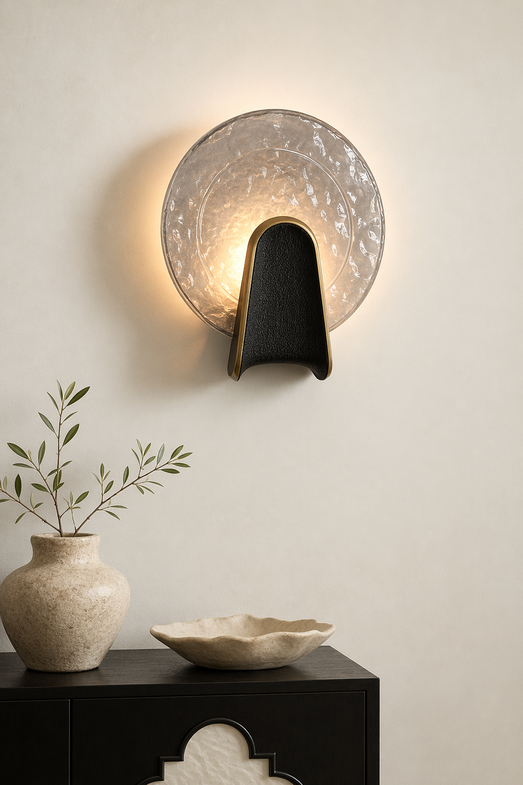 Modern Smoky Glass Round Wall Sconce - 06 06-product-front-daylight