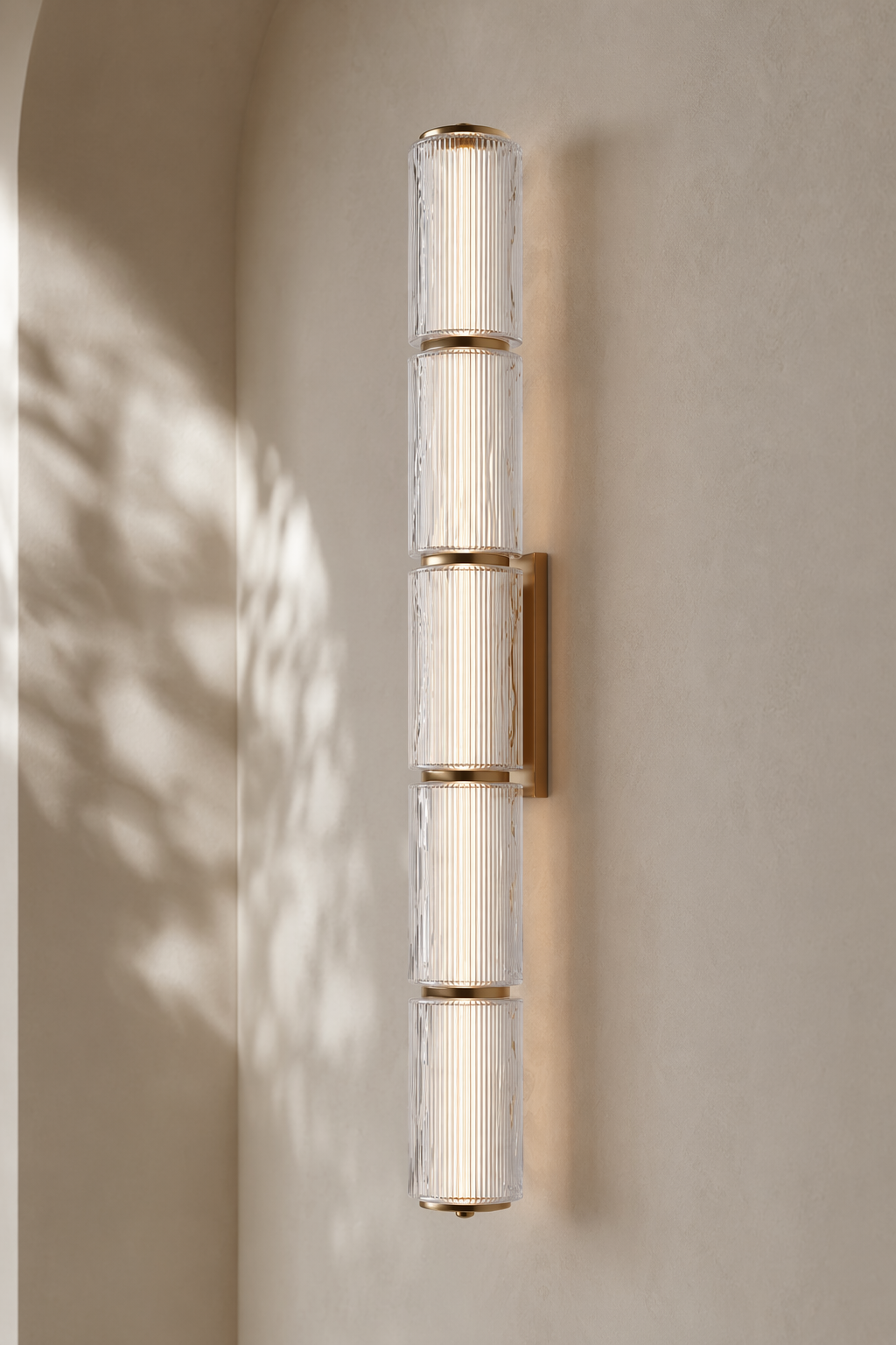 Modern Vertical Multi-Head Wall Sconce - generated workflow 06 06-product-front-wall-daylight