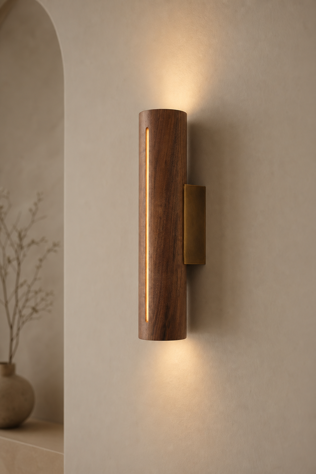 Modern Solid Wood LED Wall Sconce - product image 02