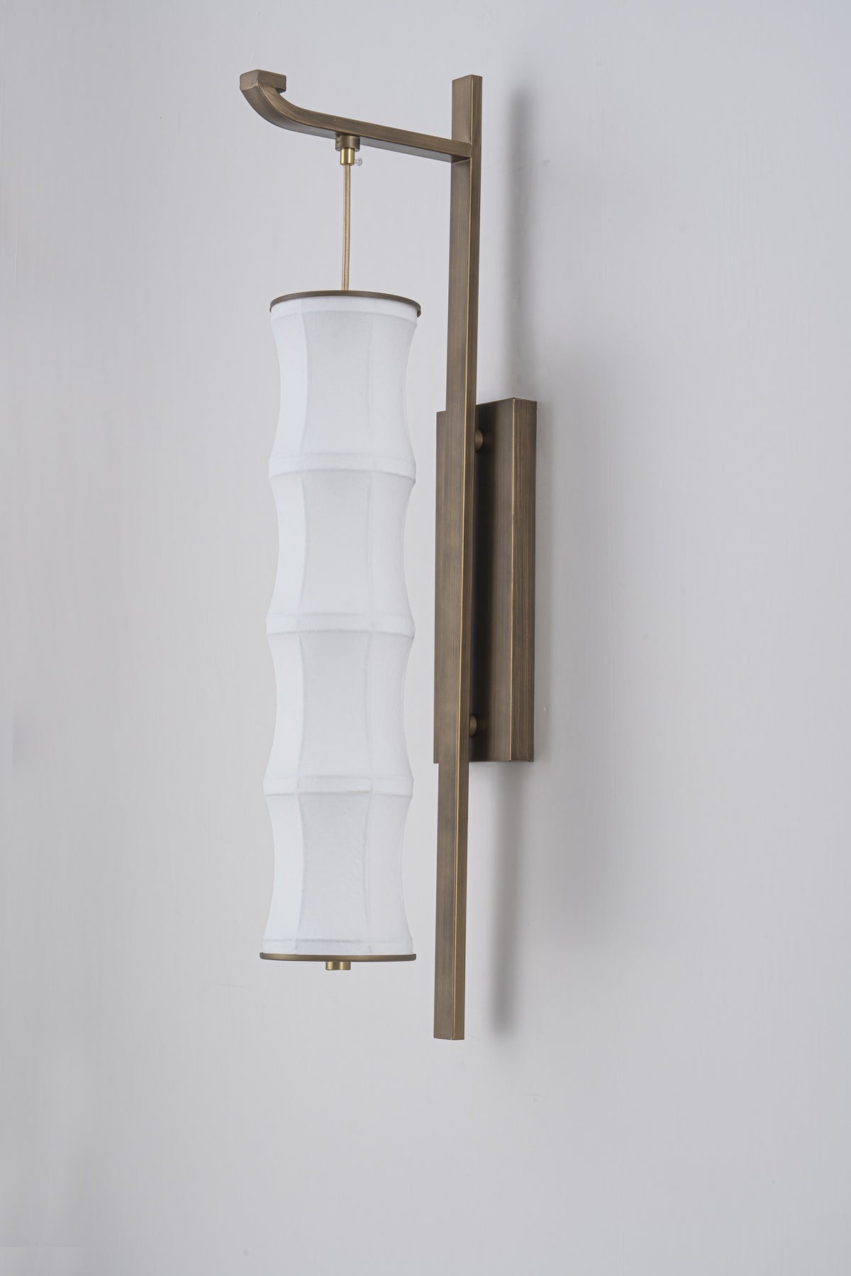Modern Song-Inspired Mulberry Silk Wall Sconce in Antique Brass - 06 06-product-off-alt
